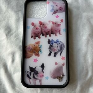 Wildflowers Pig Design Phone Case - Black and Pink
